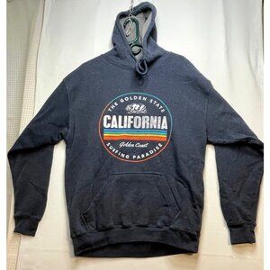 Blue Kay BK California Surfing Paradise hoodie sweater mens large blue